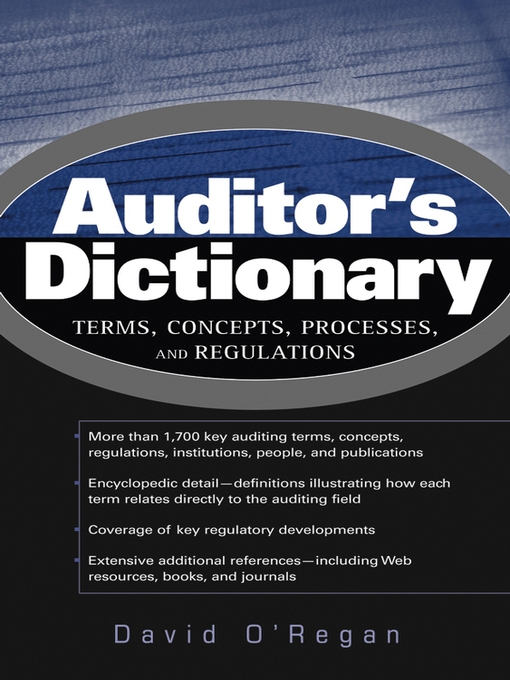 Title details for Auditor's Dictionary by David O'Regan - Available